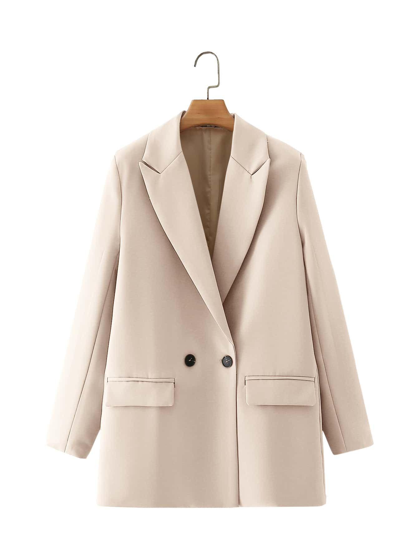 SHEIN Unity Double Breasted Lapel Neck Blazer
       
              
              $27.49        ... | SHEIN