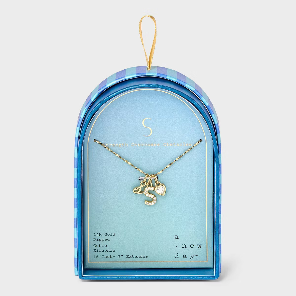 14K Gold Dipped Charm Initial Pendant Necklace - A New Day™ Gold | Target