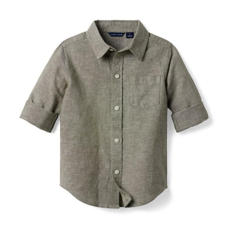 Linen Roll-Cuff Shirt | Janie and Jack