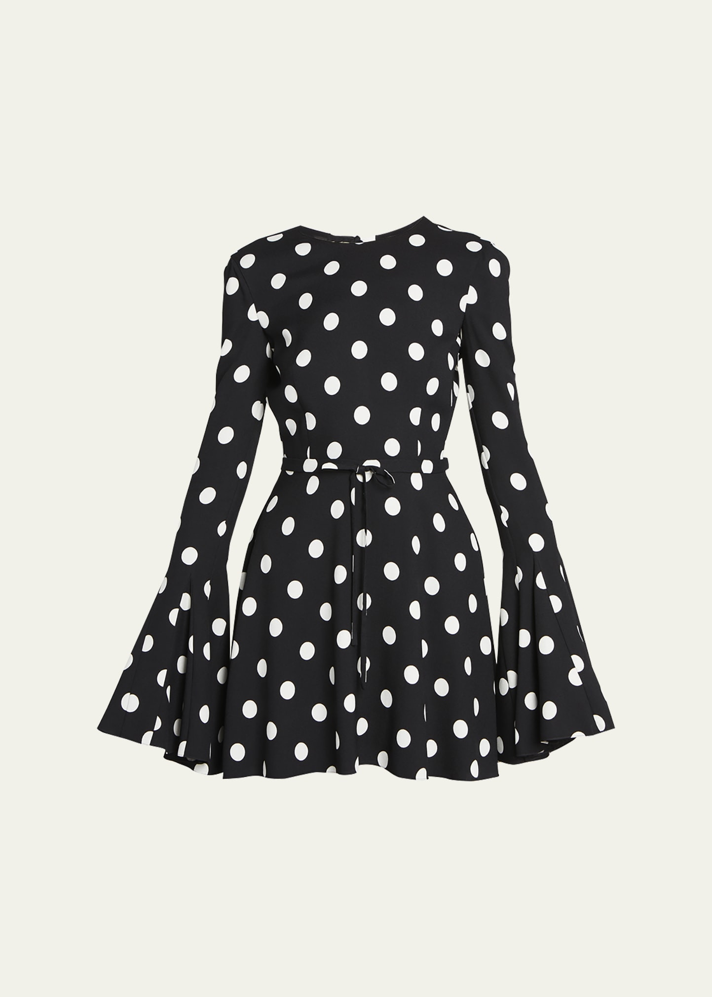 Saint Laurent Polka Dot Mini Flare Dress | Bergdorf Goodman