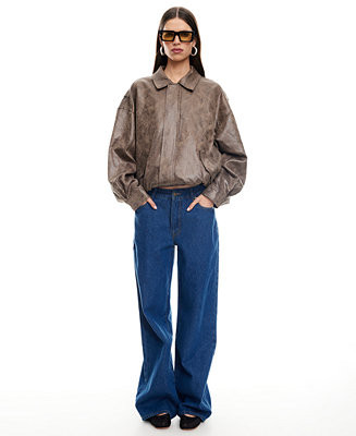 Women's Kenny Oxford Collared Bomber Jacket | Macy's