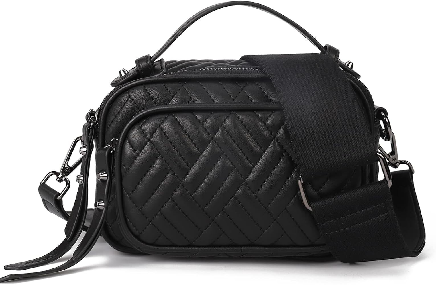 Quilted Crossbody Bags for Women Small Cross Body Satchel Purse and Top Handle Handbags PU Leathe... | Amazon (US)