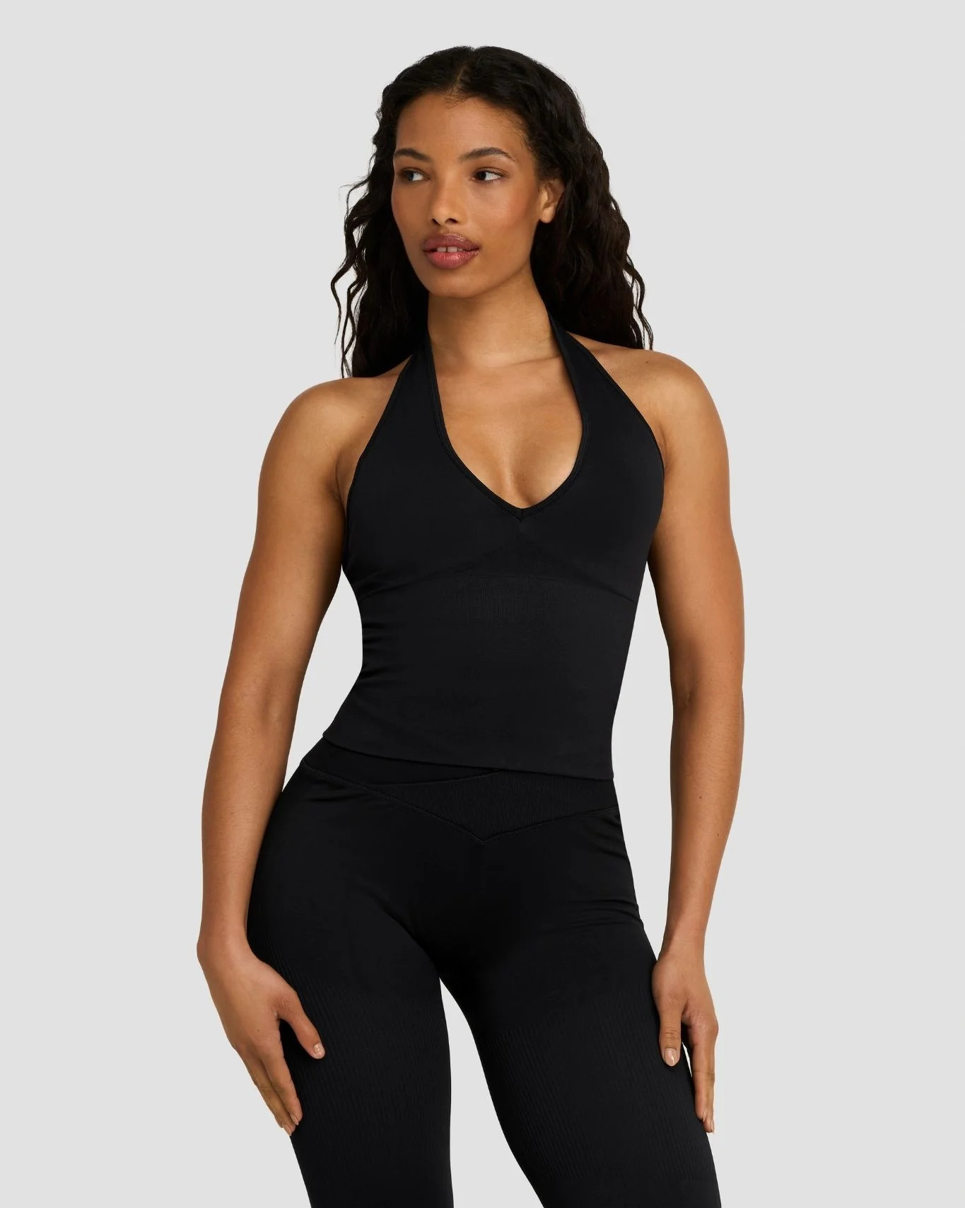 Elevate\u2122 Sculpting Seamless Halterneck Top | Night Black | Thrivin Global