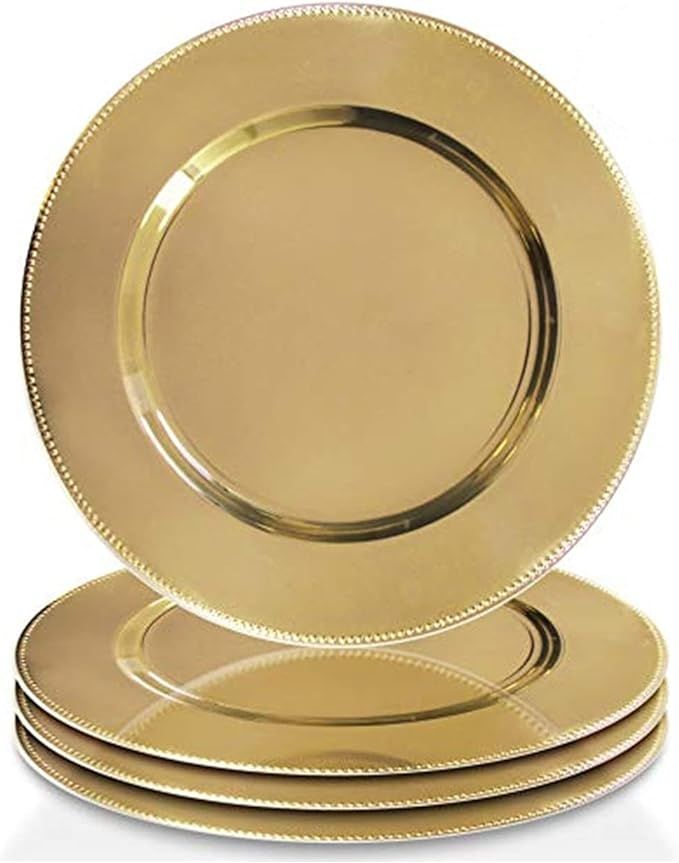 American Atelier Charger Plate Large 13” Set of 4 Decorative Service Plate for Home, Profession... | Amazon (US)