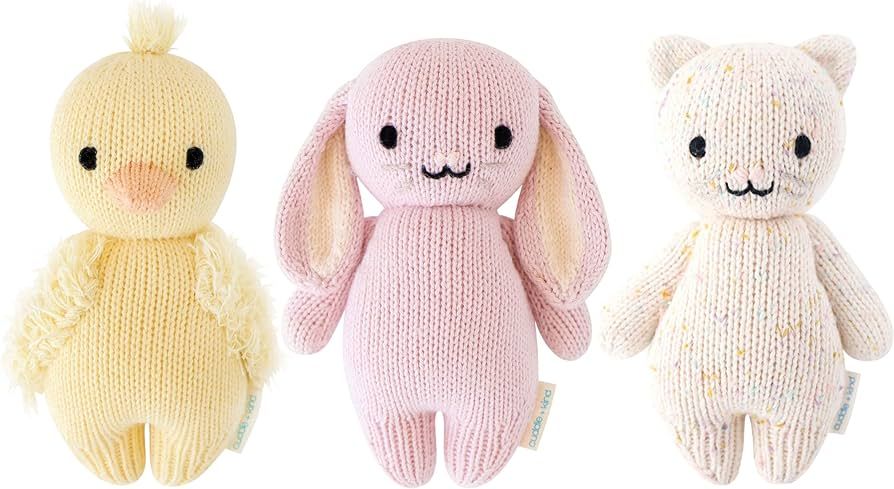 cuddle + kind Baby Animal Bundle - Baby Duck, Baby Bunny(Lilac), Baby Kitten(Confetti) - Set of 3... | Amazon (US)