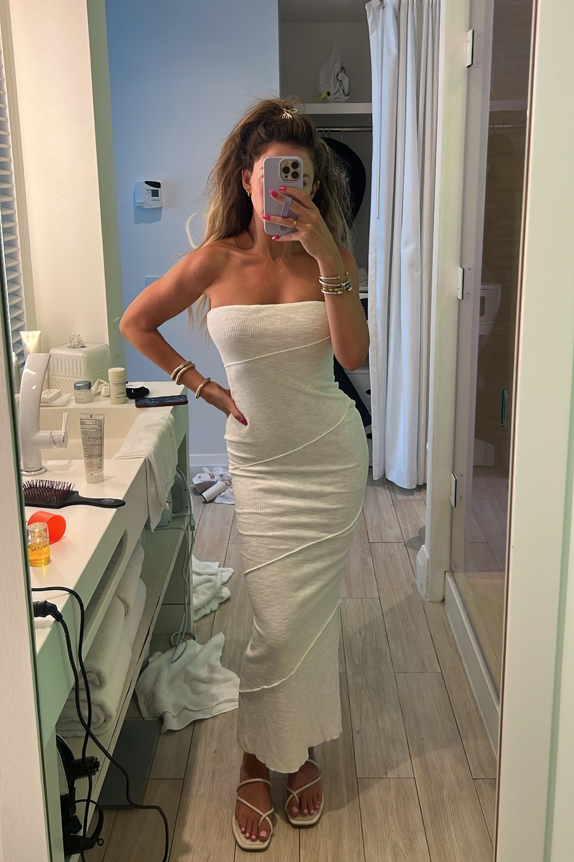 Bachelorette dress 
Bachelorette outfit 
Casual white dress 

In the small
Sandals true to size 

#LTKwedding #LTKtravel #LTKcurves