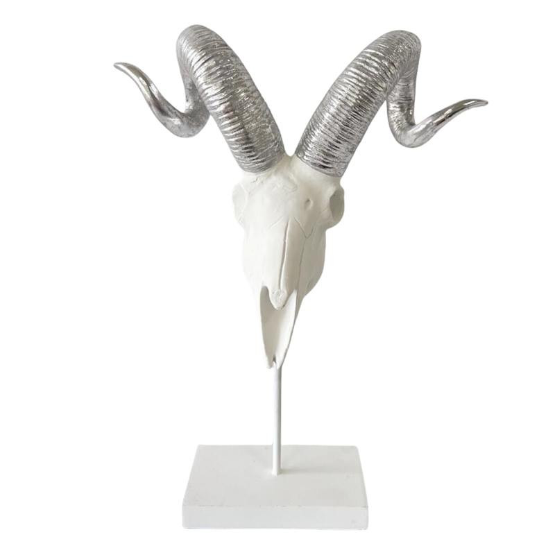 White Antelope Skull Head Decor, 14" | At Home