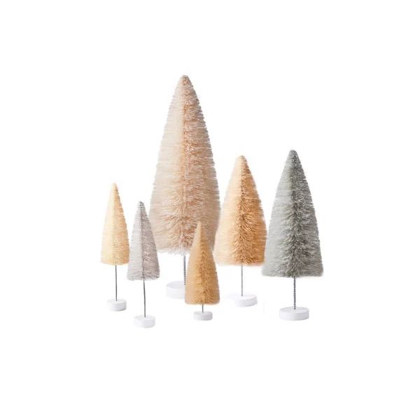 Bottle Brush Trees Set - Winter White (6 pcs) | Etsy (US)