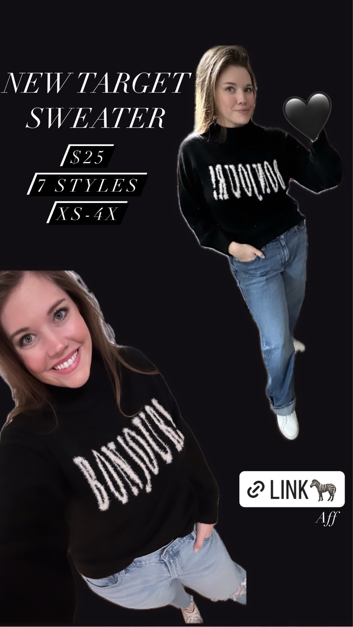 Loving this new target sweater! It's only $25, but it feels really luxurious! Comes in 7 styles, XS-4X, I'm in a large. Jeans are target also...wide leg 90s and so comfy!
............
Fall trends, fall sweater, sweaters under $25, Christmas sweater, fall outfit, winter outfit, winter trends, mock neck sweater, black sweater, batwing sleeve sweater, batwing sweater, Anthropologie dupe, sweater under $25, sweater under $50, Christmas outfit, Thanksgiving outfit, target new arrivals, target finds, midsize sweater, size large outfit, plus size sweater, size 12 outfit

#LTKGiftGuide #LTKover40 #LTKfindsunder50