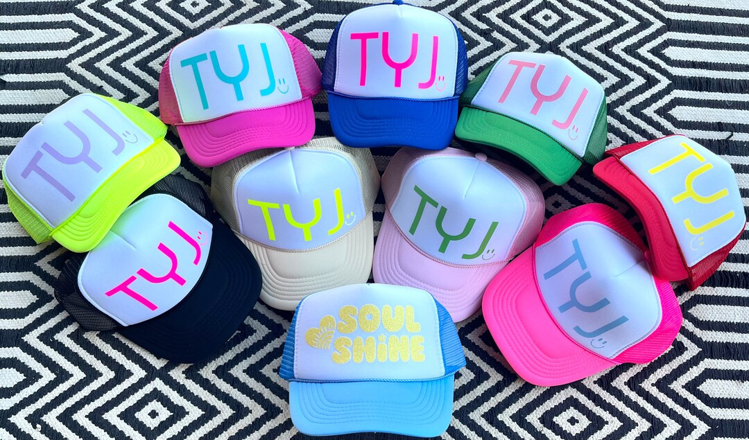 TYJ Trucker Hat, Soul Shine Trucker Hat, smiley face trucker hat, custom trucker hat, trucker hat... | Etsy (US)
