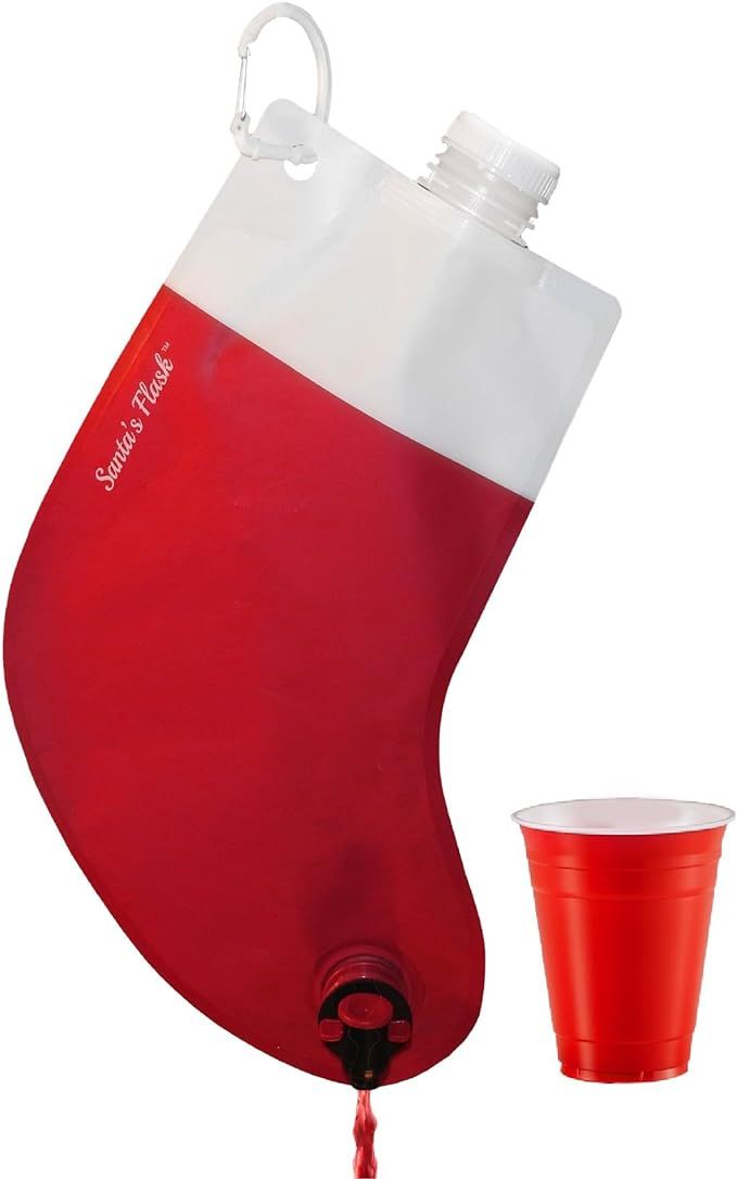 Santa's Stocking Flask for Party: 2.25 liter Flasks make Funny Yankee Swap Gifts, White Elephant ... | Amazon (US)