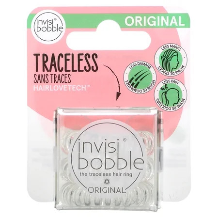 Invisibobble Original Traceless Hair Ring Crystal Clear 3 Pack | Walmart (US)