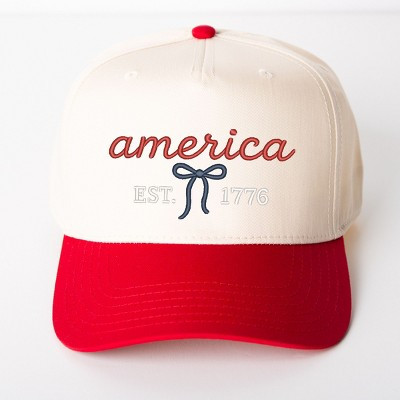 Cursive America Bow - Women's Canvas Trucker Hat | Target