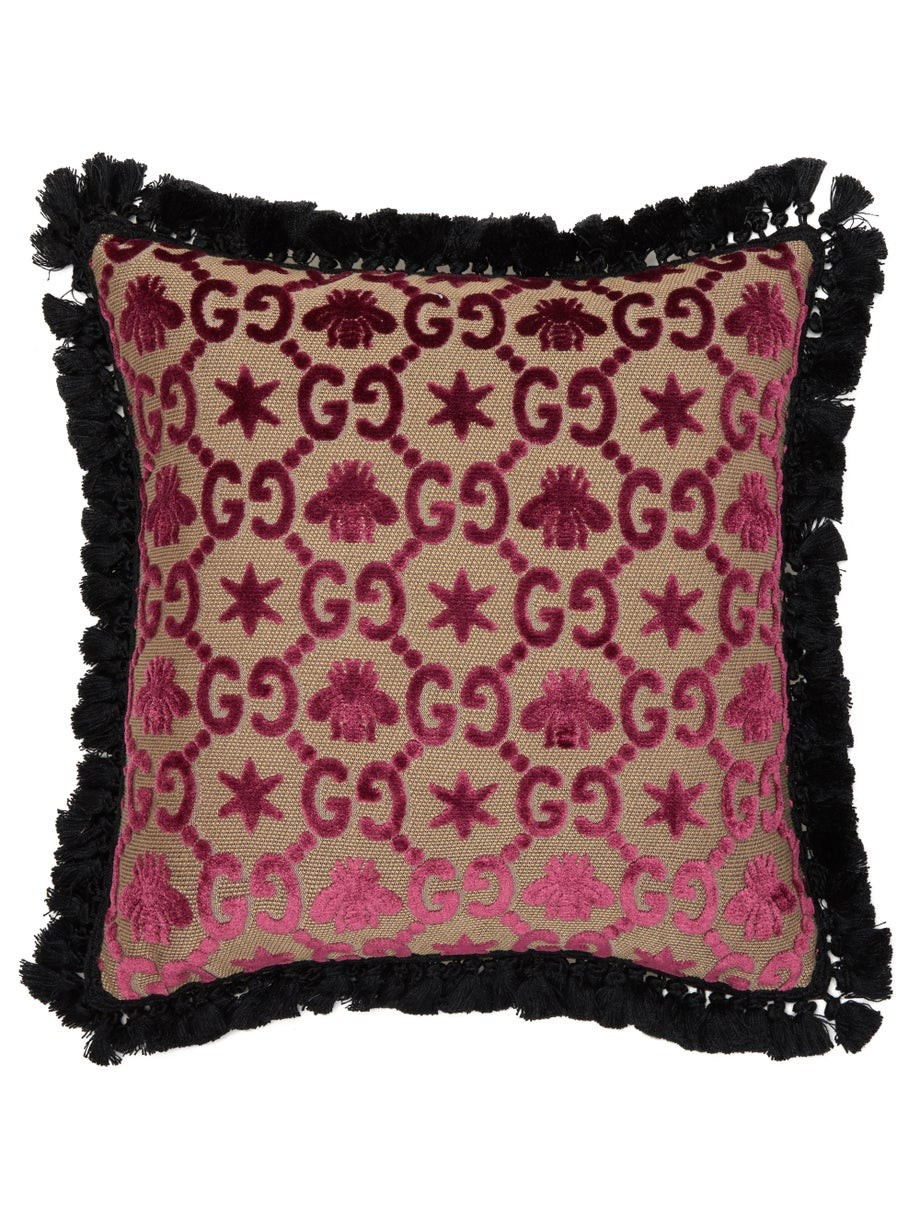 GG-jacquard velvet cushion | Matches (UK)