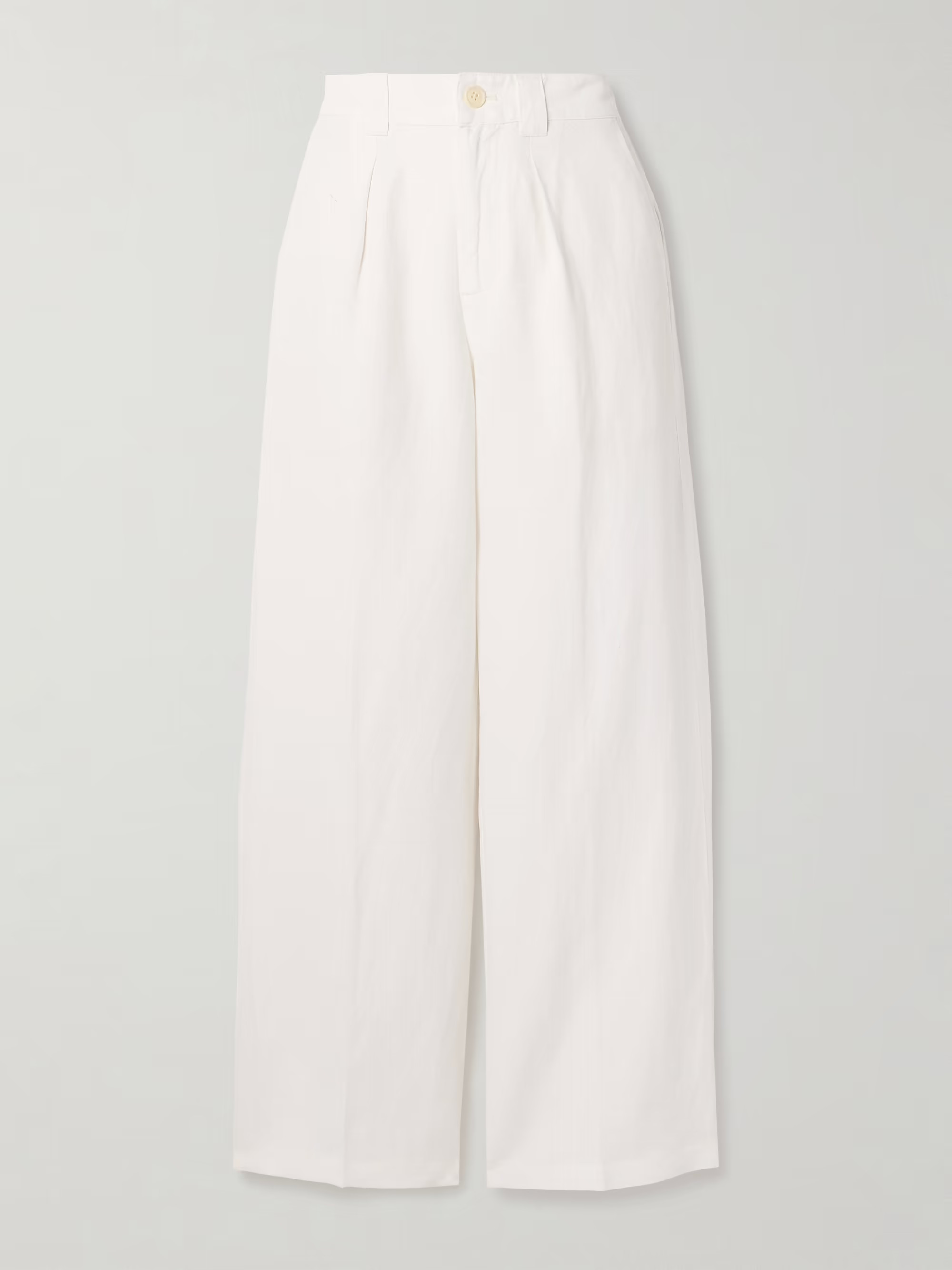 Madeline pleated linen, TENCEL™ Lyocell and cotton-blend twill wide-leg pants | NET-A-PORTER (US)