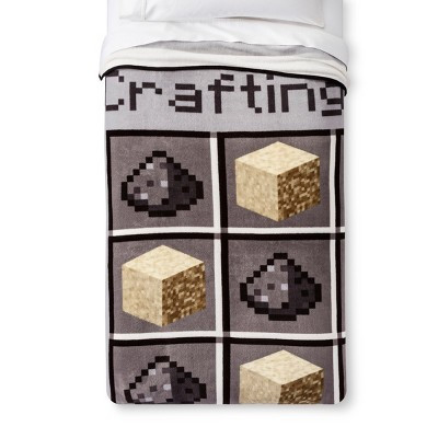 Minecraft Twin Bed Kids' Blanket Gray | Target