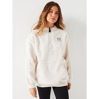 EA7 Emporio Armani 1/2 Zip Fleece - Off White, Cream, Size Xs, Women | Very (UK)