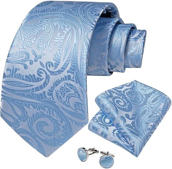 Silk Ties Sets for Men Formal Business Bow Wedding Necktie Handkerchief Cufflinks Cravats Accesso... | Amazon (US)