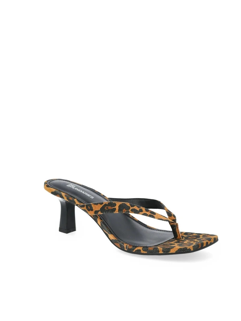 No Boundaries Kitten Heel Thong Sandals, Women’s | Walmart (US)