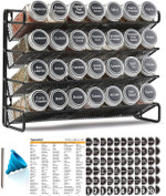 Click for more info about SpaceAid Spice Rack Organizer with 28 Spice Jars, 386 Spice Labels, Chalk Marker and Funnel Set f...