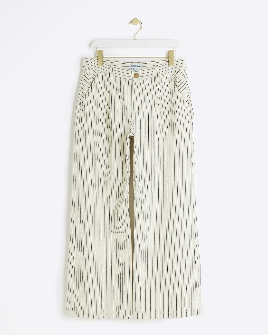 White high waisted stripe loose jeans | River Island (UK & IE)