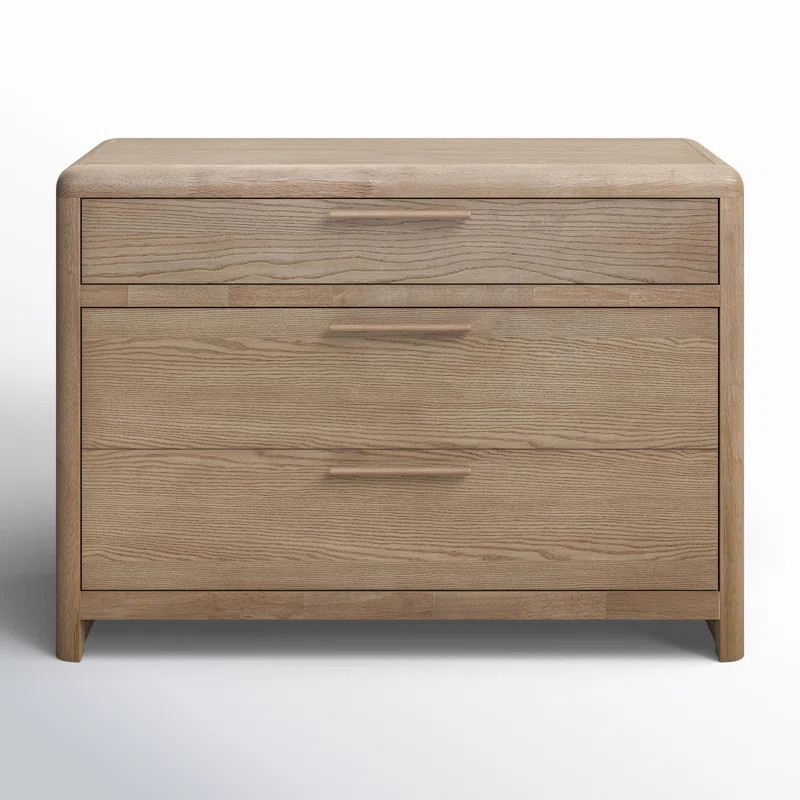 Furano Three Drawer Ash Wood Bachelor Chest In Ginger | Wayfair North America