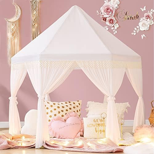 Tiny Land Large Kids Tent & Mat, Sturdy Toy Play Tent for 3,4,5,6 Years Old Boy & Girls, 3 Kids Canv | Amazon (US)