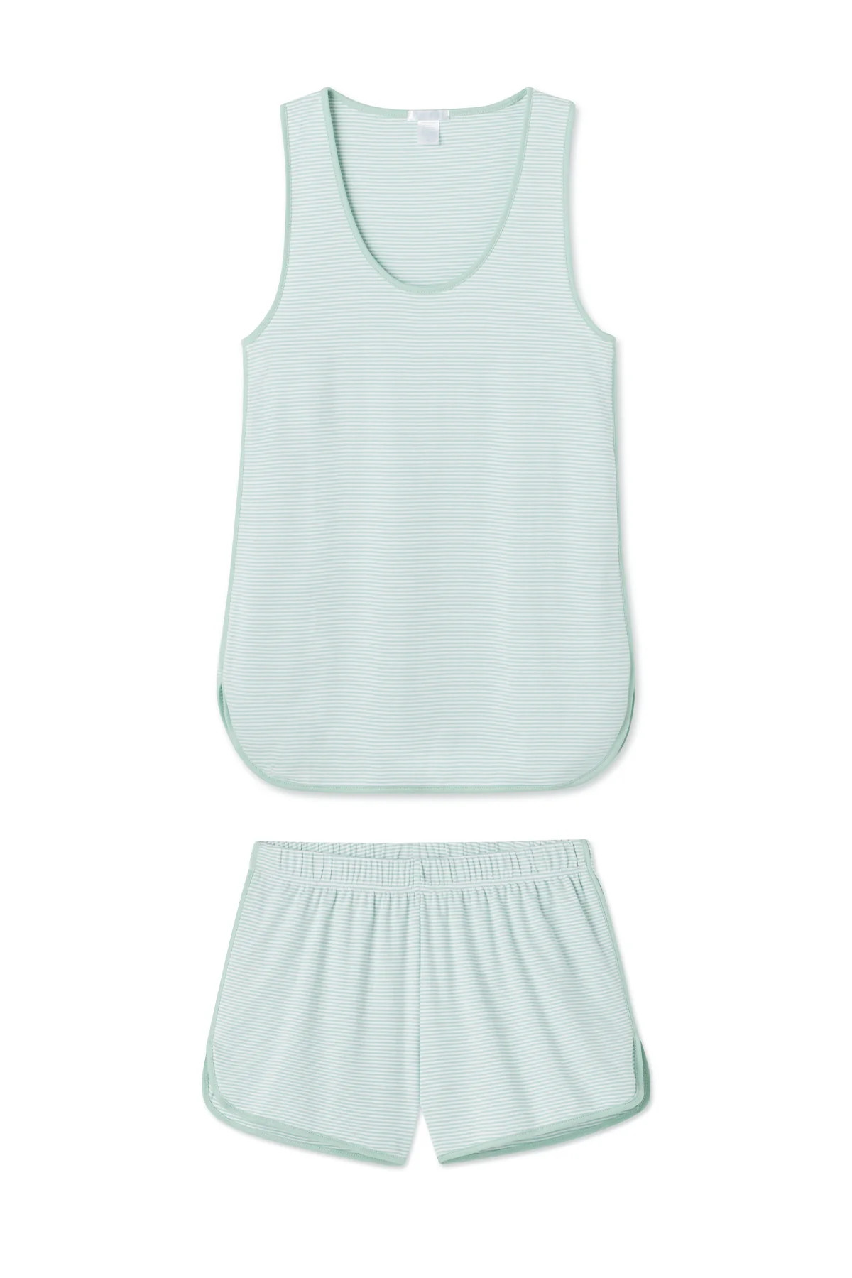 Pima Tank-Short Set in Parisian Green | Lake Pajamas