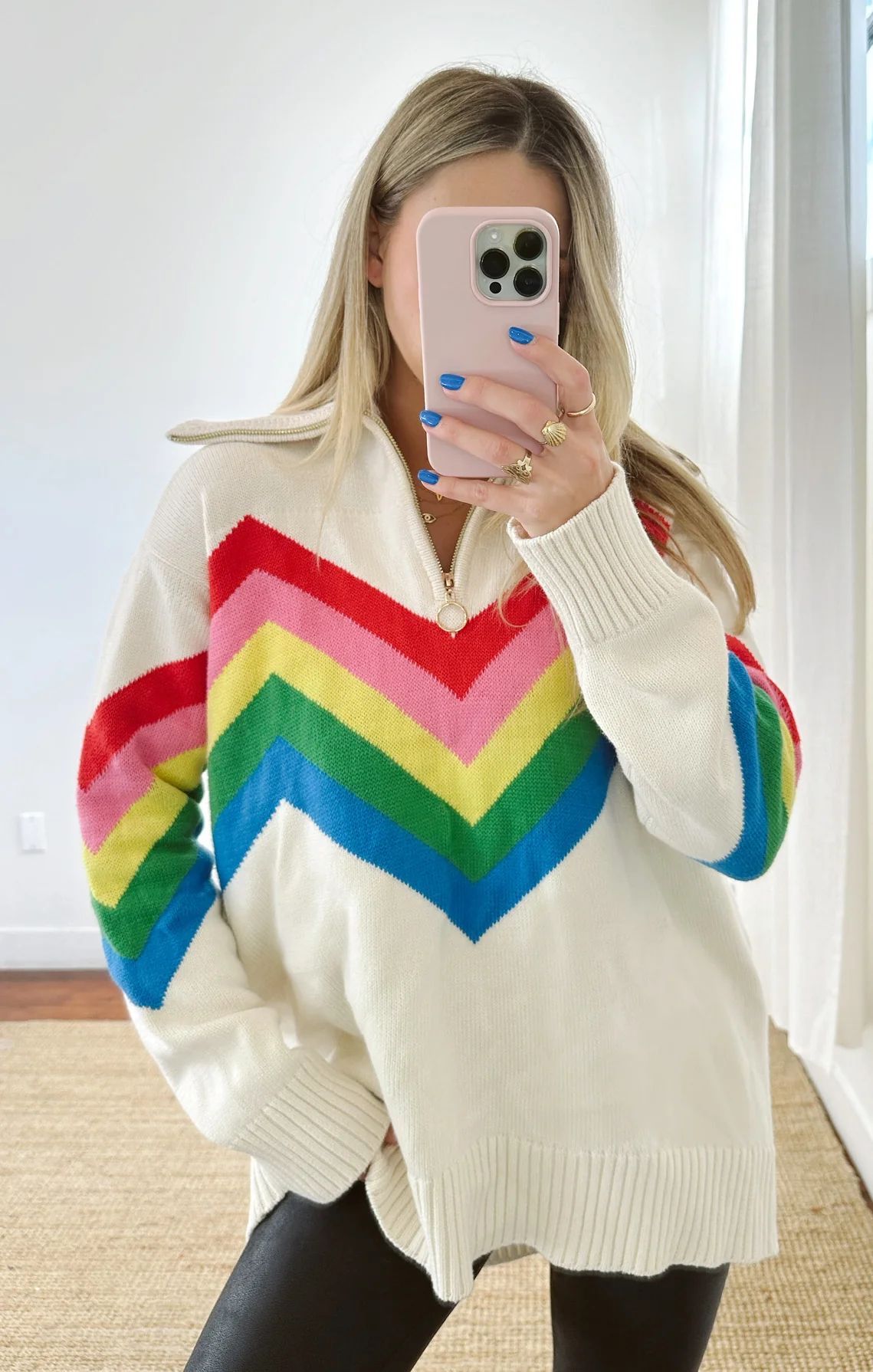 Weston Half Zip Pullover ~ Rainbow Slope Knit | Show Me Your Mumu