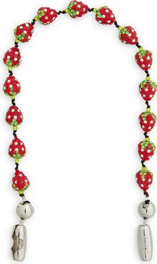 ossa Strawberry Crystal Pavé Beaded Wrist Strap for iPhone Case | Nordstrom | Nordstrom