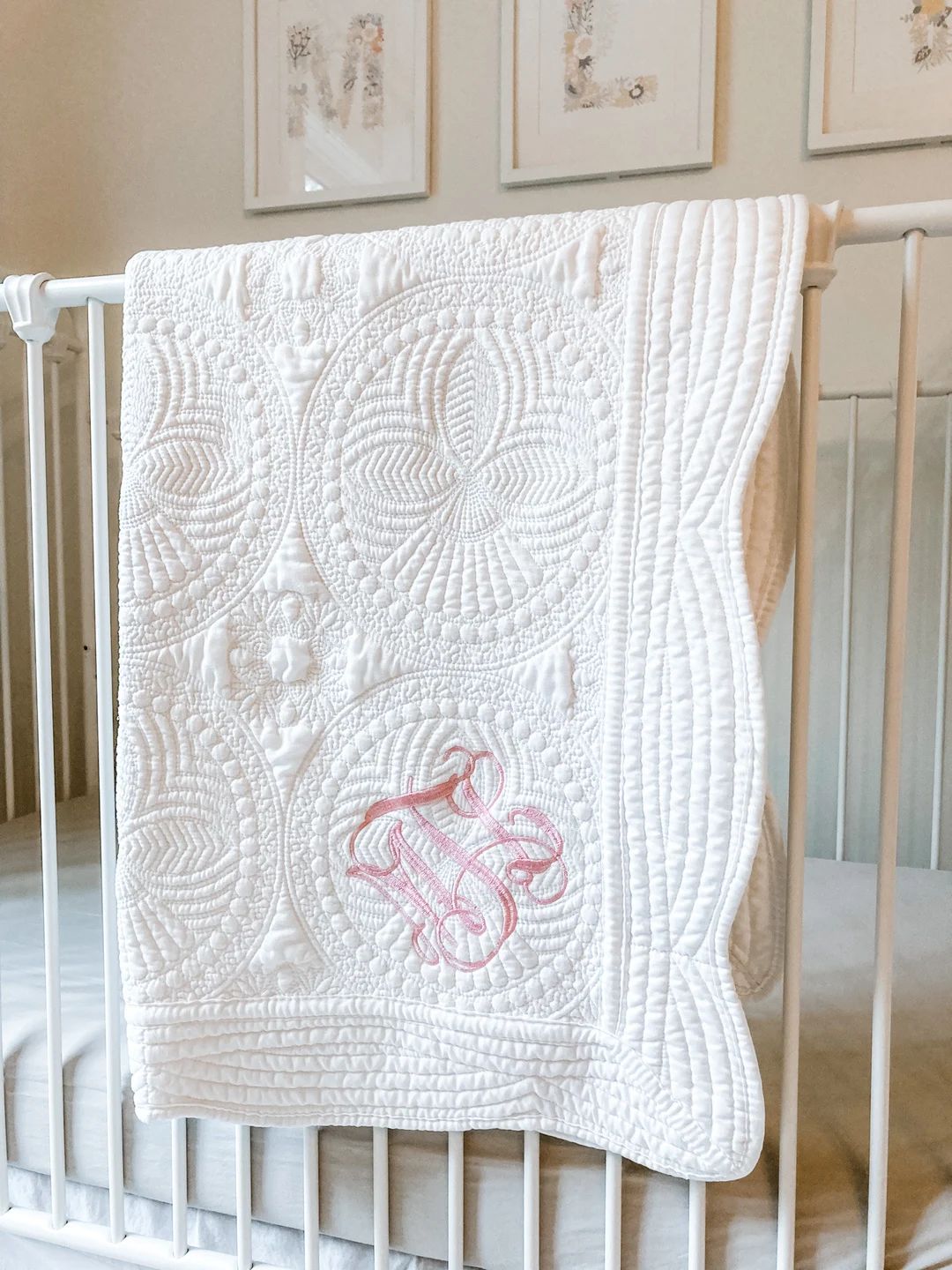 Monogrammed Heirloom Baby Quilt | Baby Gift Personalized | Baby Shower Gift | Personalized Baby B... | Etsy (US)