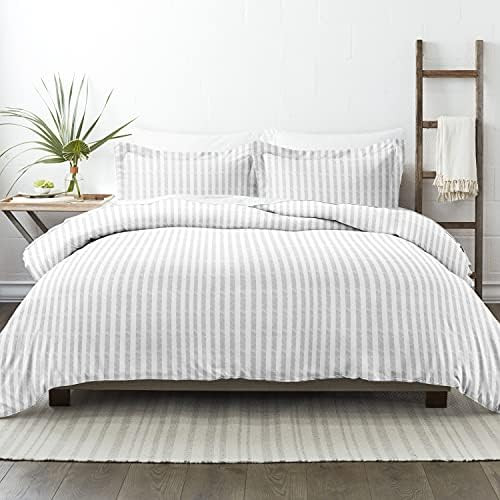 Linen Market, Cover Set, Rugged Stripe Light Gray, King | Amazon (US)