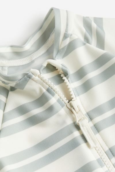 Swimsuit UPF 50 - Light dusty green/striped - Kids | H&M US | H&M (US + CA)