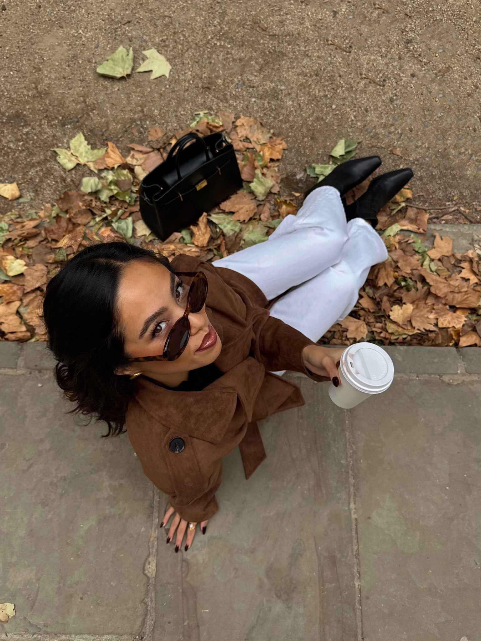 Your most loved autumn outfits 🍂 brown suede belted jacket with white jeans and black leather accessories. Autumn city outfit inspo

#LTKFashionMonth #LTKautumn #LTKjeans