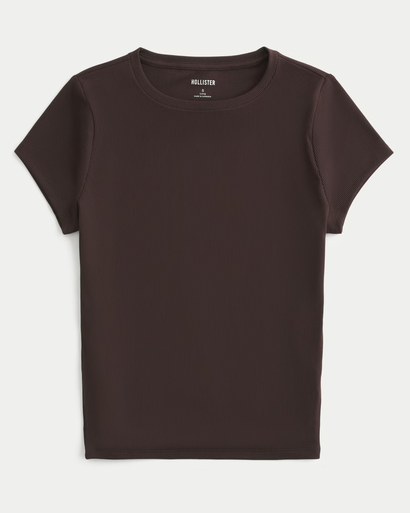 Ribbed Seamless Fabric Crew Top | Hollister (US)