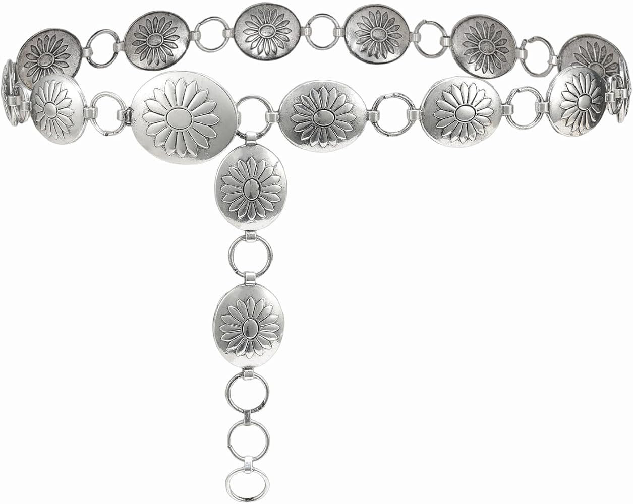 Western Metal Concho Belt for Women Cowgirl Chain Waist Belts for Dresses Jeans Country Concert O... | Amazon (US)