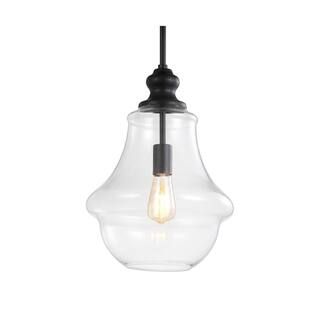 Adam 12 in. 1-Light Oil Rubbed Bronze Adjustable Metal/Glass LED Pendant | The Home Depot