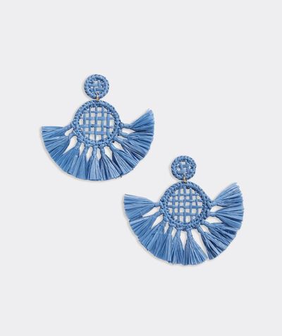 Weaved Rattan Fringe Earrings | vineyard vines