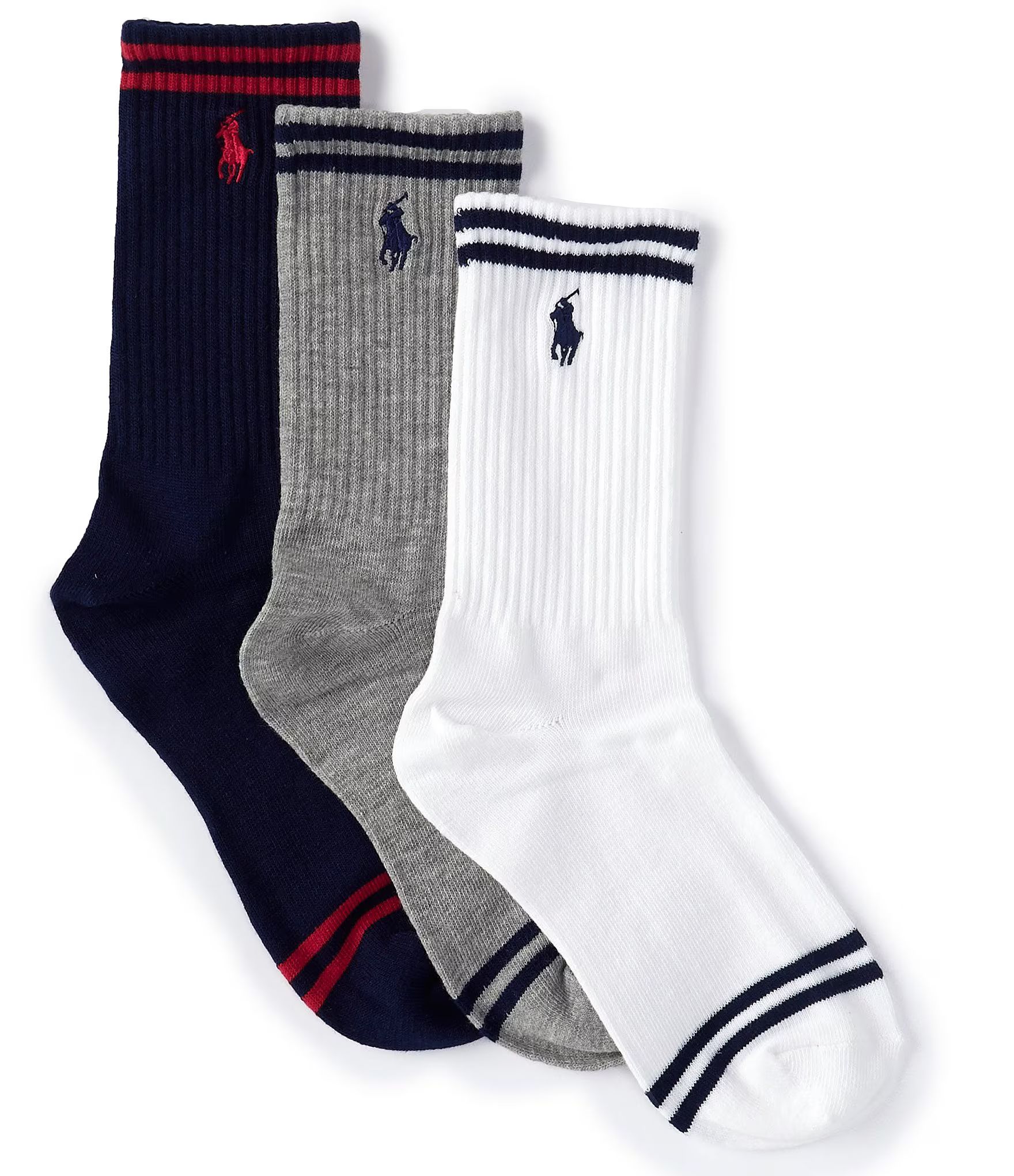 Boys Striped Crew Sock 3-Pack | Dillard's