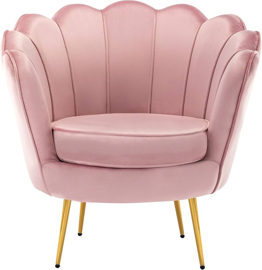 DAGONHIL Mid Century Modern Upholstered Accent Chair,Retro Leisure Velvet Single Sofa with Golden... | Amazon (US)