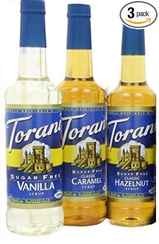 Torani Coffee Sugar Free Syrup Variety Pack, 25.4 Ounce (Pack of 3) one each of Sugar free: Vanil... | Amazon (US)