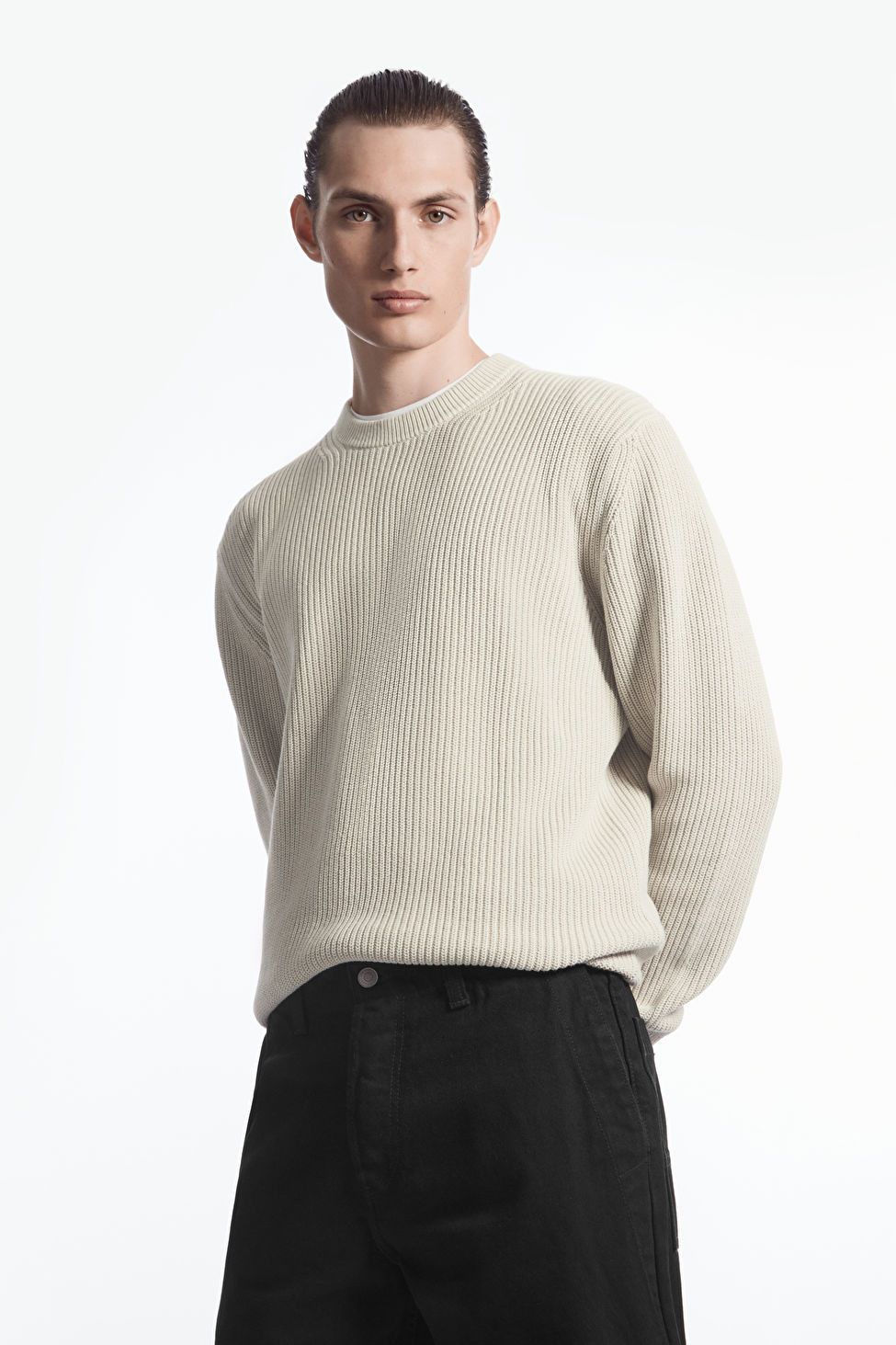 STONE-WASHED KNITTED SWEATER | COS (US)