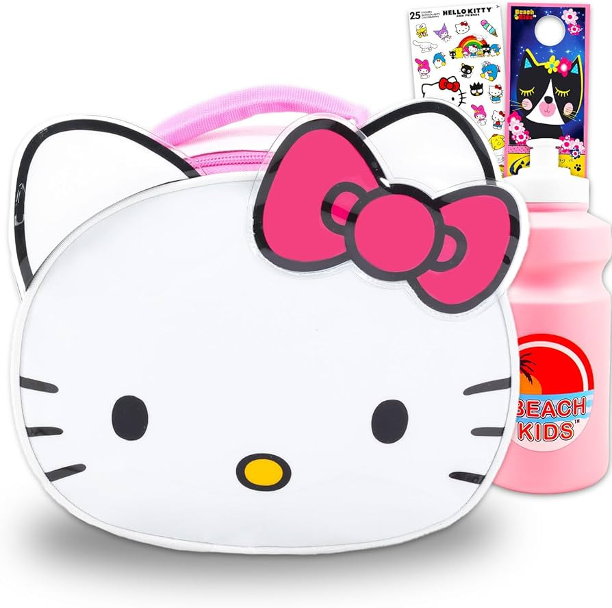 SANRIO Hello Kitty Lunch Box for Girls - Bundle with Insulated Lunch Bag Plus Stickers, Water Bot... | Amazon (US)