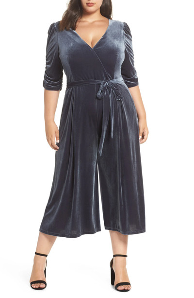Chelsea28 Velvet Culotte Jumpsuit (Plus Size)