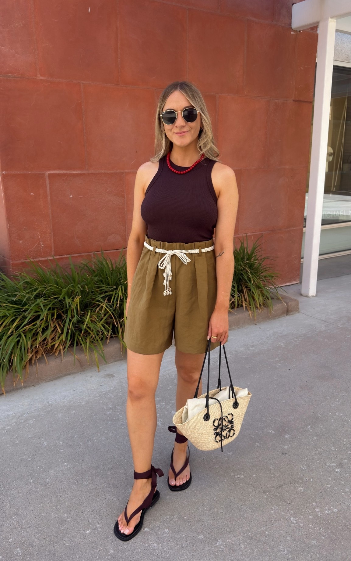 Holiday outfit with lightweight shorts & tie ankle sandals.
I wear small in the shorts

#LTKsummer #LTKsale #LTKtravel