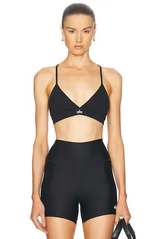 alo Splendor Bra in Black & White - Black. Size L (also in ). | FWRD 