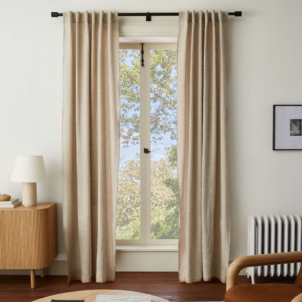 Oversized Adjustable Curtain Rod w/ Cylinder Finials | West Elm (US)
