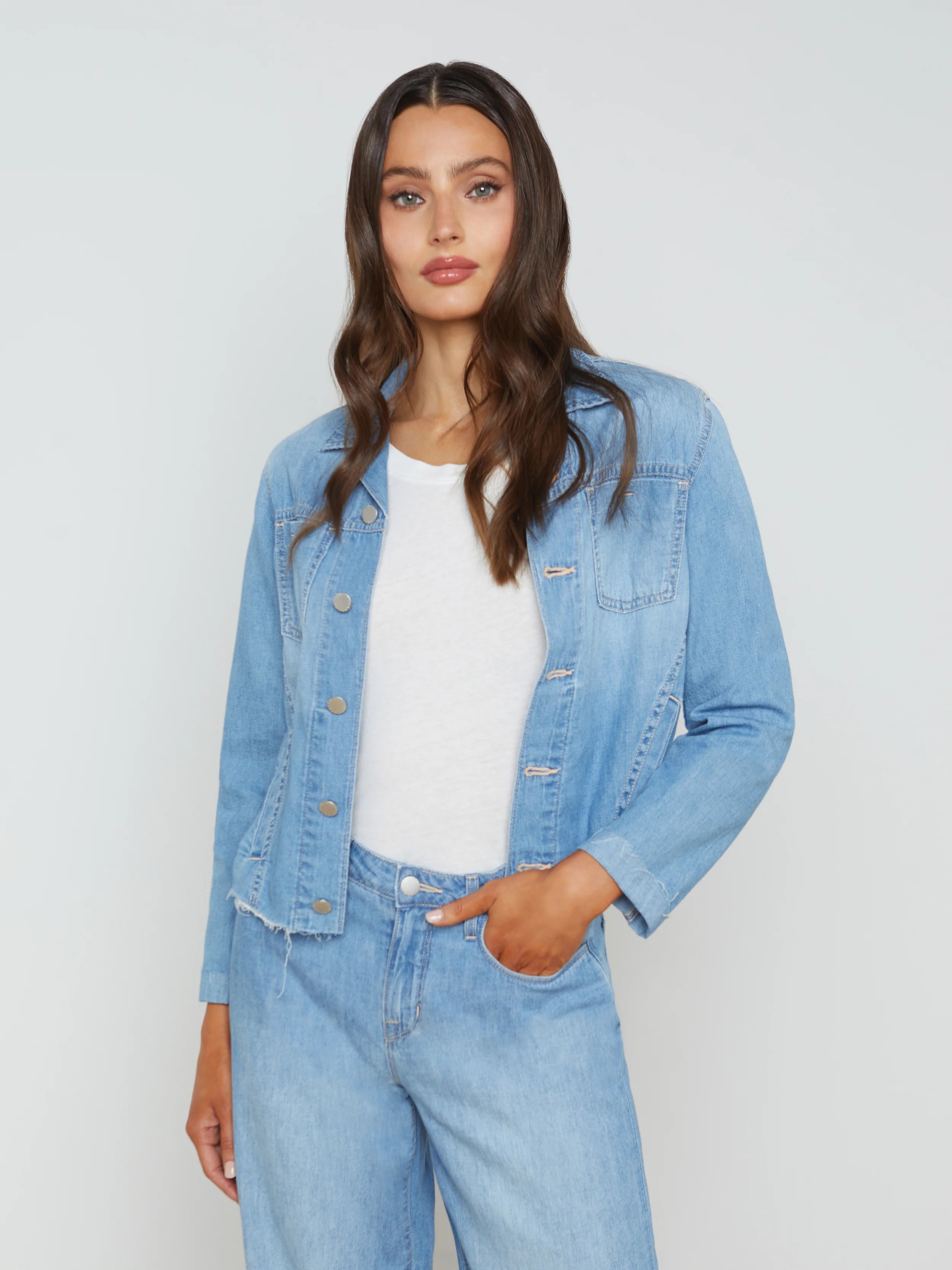 L'AGENCE - Janelle Denim Jacket in Havana | L'Agence