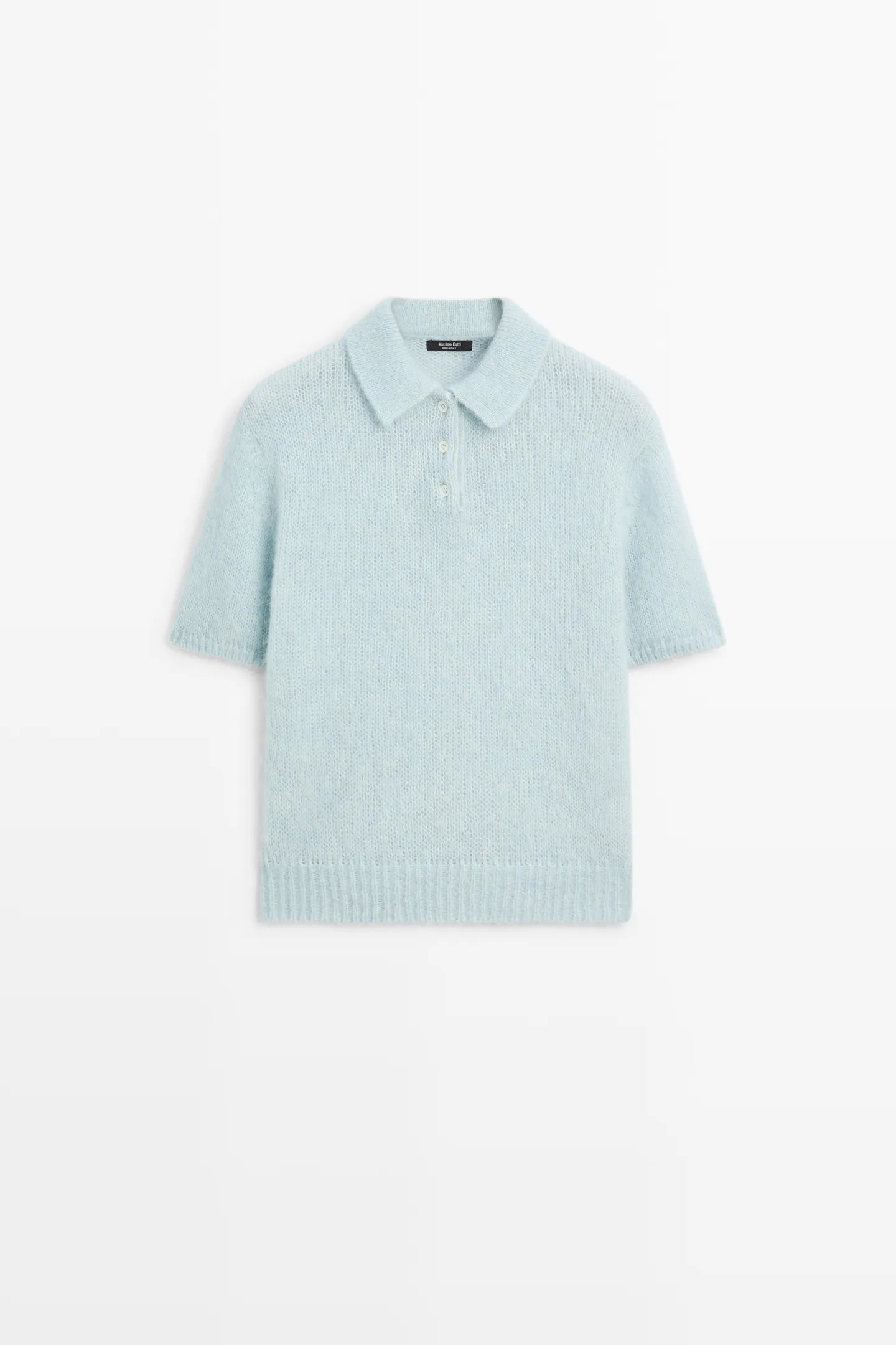 Alpaca blend knit polo sweater | Massimo Dutti US