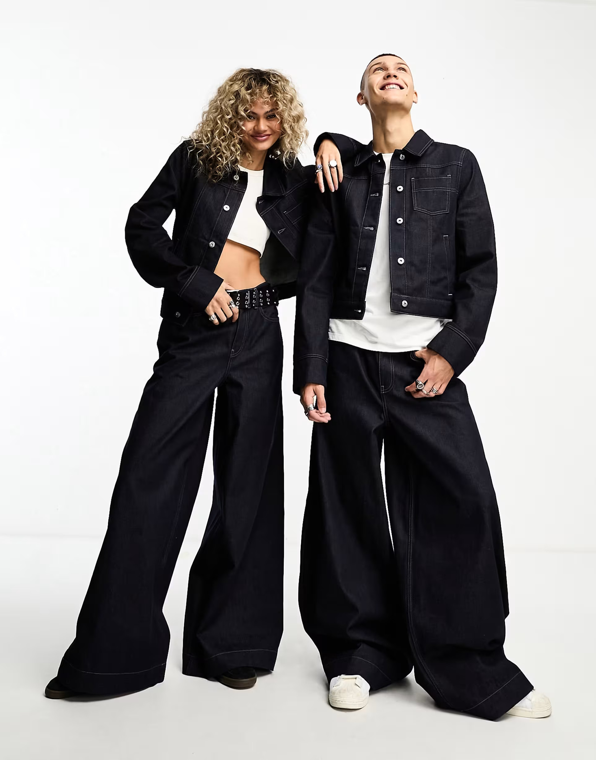COLLUSION Unisex co-ord wide leg jeans in raw | ASOS (Global)